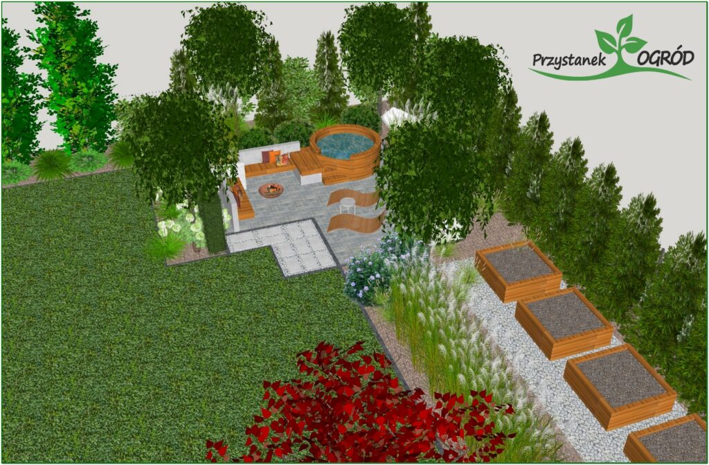 Projekt ogrodu ze strefą SPA